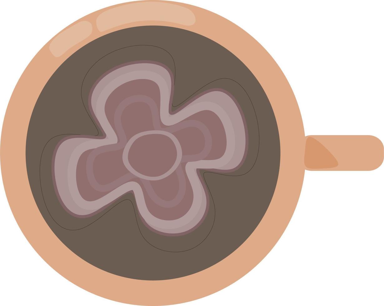 Blume Latté Kunst Kaffee Design zum Logo, Symbol, Symbol. Vektor Illustration.