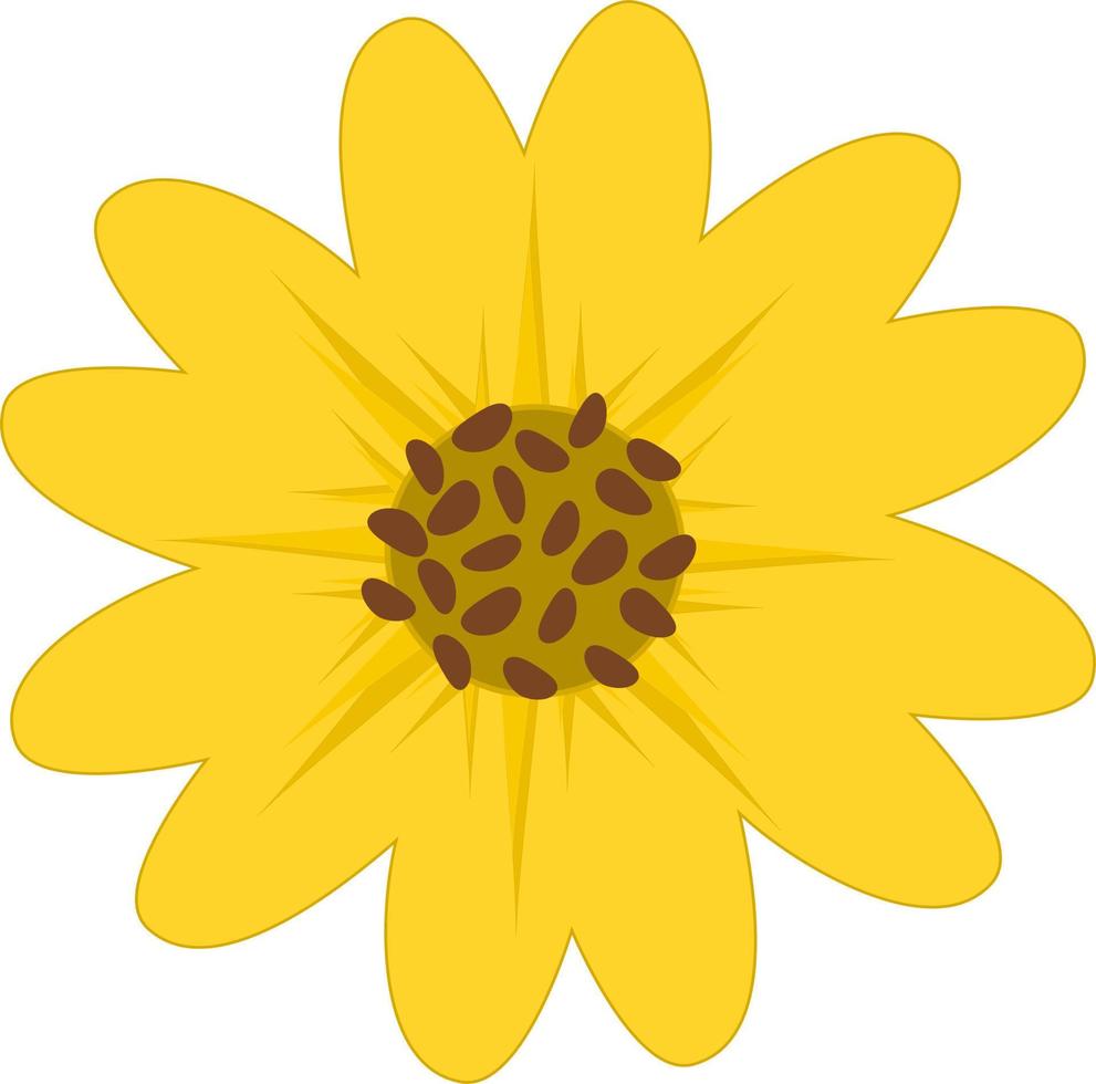 Vektor Gelb Sonnenblume Illustration. Sommer- Blume Element.