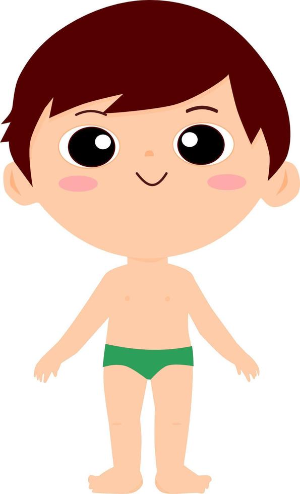 süß wenig Kind Junge tragen Schwimmen Anzug. Vektor Illustration.