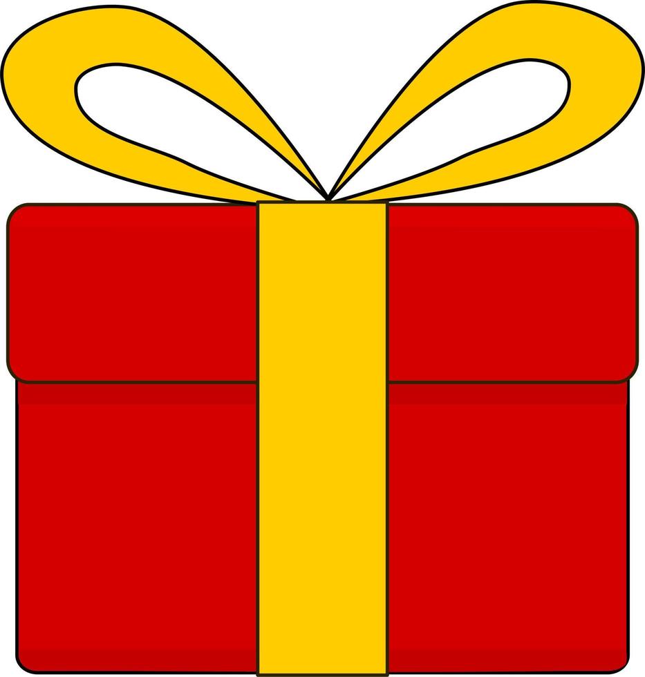 röd gåva låda, födelsedag firande, särskild ge bort paket, lojalitet program pris, vektor ikon, platt illustration. element vektor dekoration.