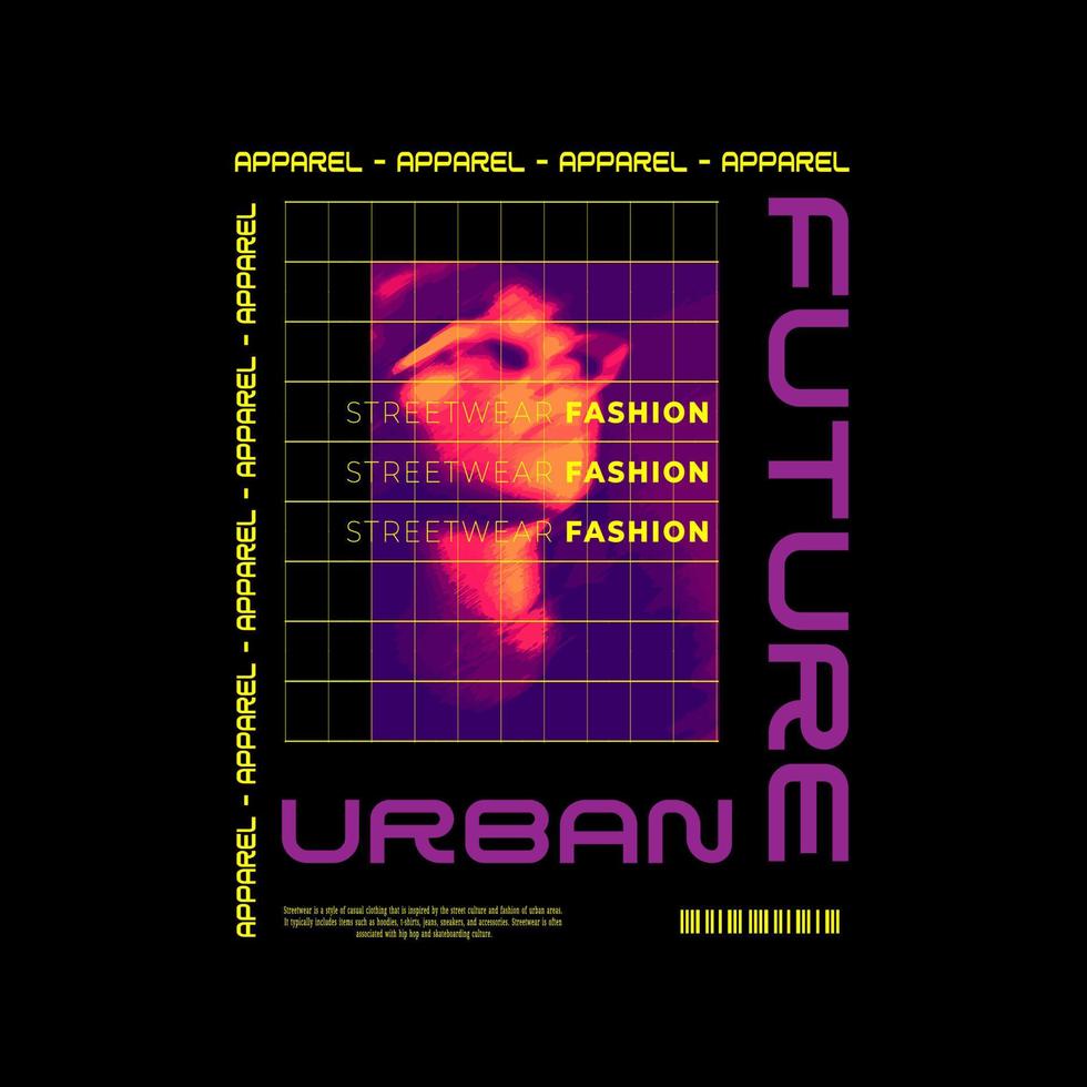 urban stil design, streetwear, textur, mönster, typografi. för skärm utskrift material för t-shirts, jackor och tröjor. vektor