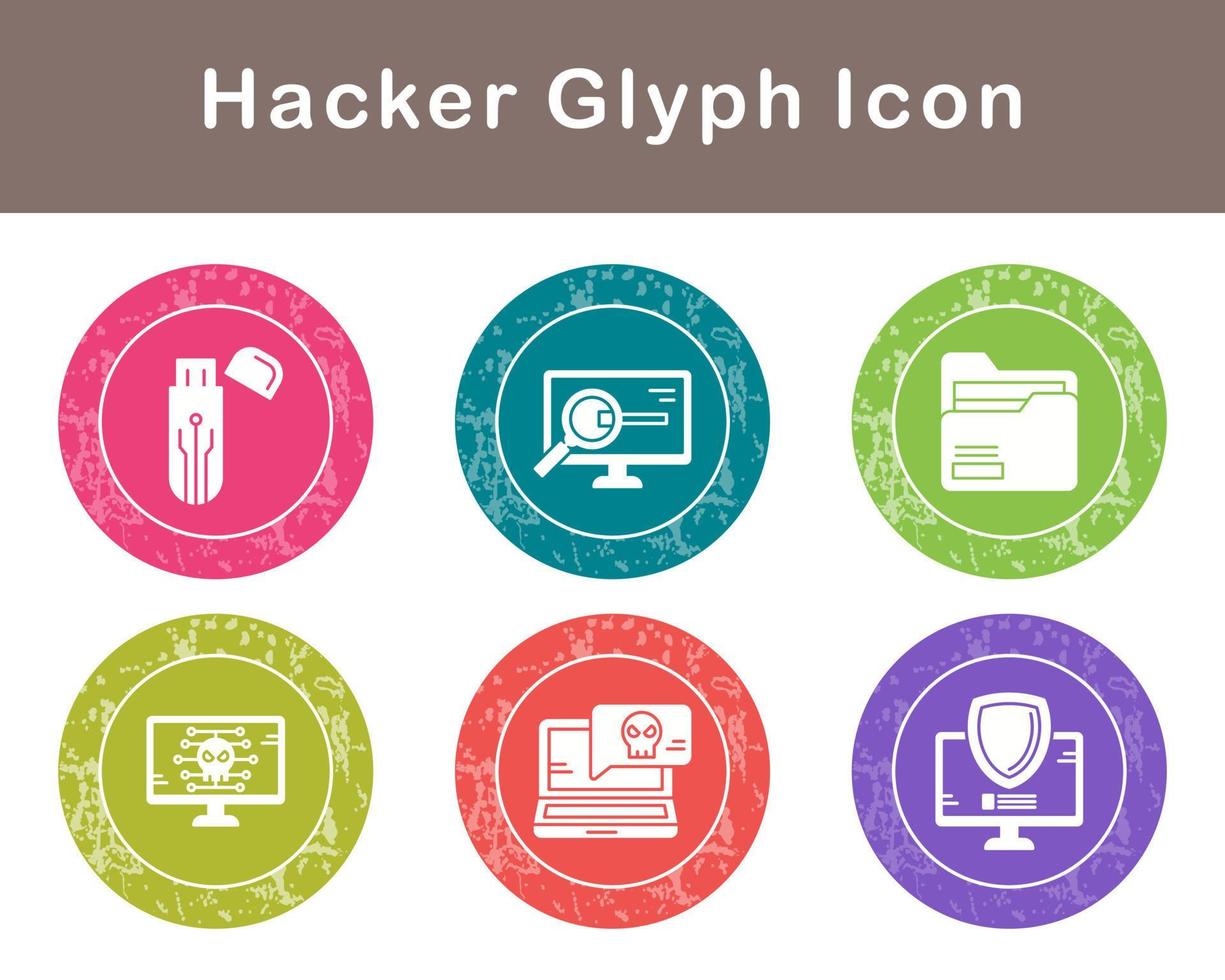 Hacker-Vektor-Icon-Set vektor