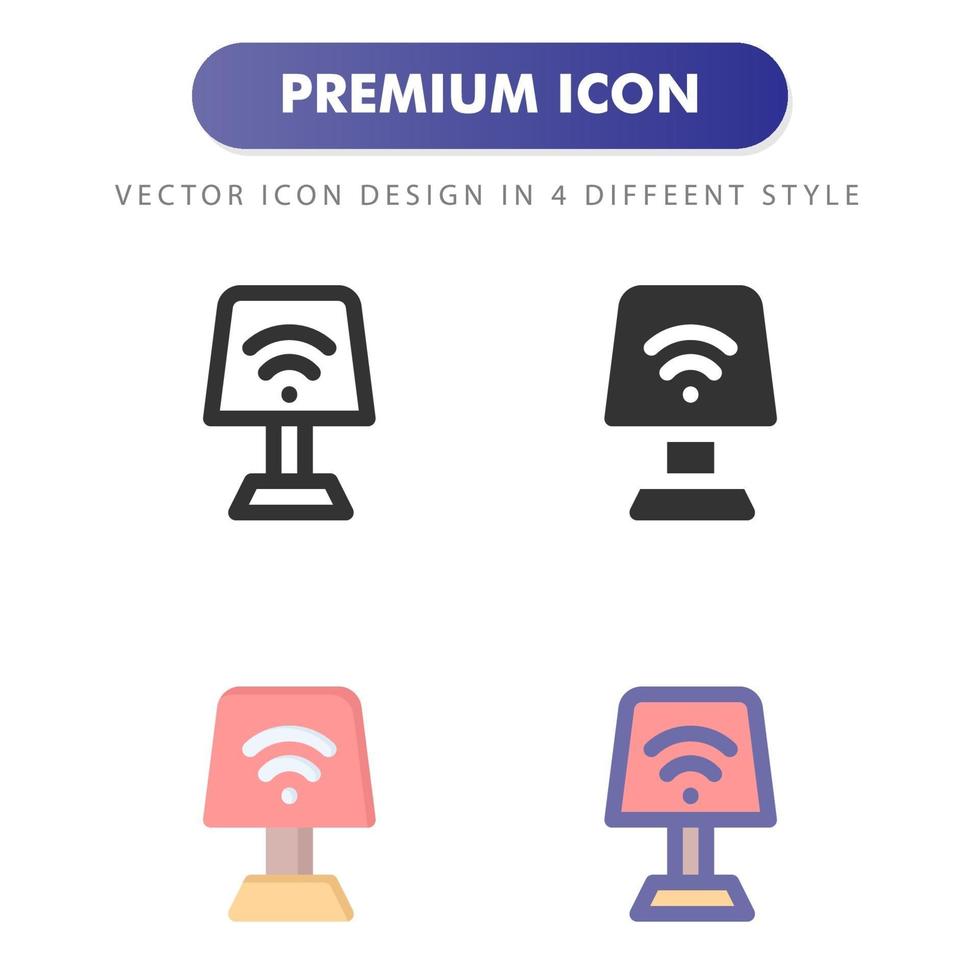 skrivbordslampa ikon isolerad på vit bakgrund. för din webbdesign, logotyp, app, ui. vektorgrafikillustration och redigerbar stroke. eps 10. vektor