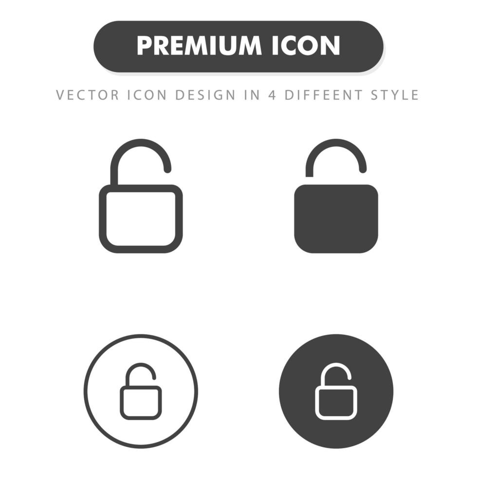 låsa upp ikonen isolerad på vit bakgrund. för din webbdesign, logotyp, app, ui. vektorgrafikillustration och redigerbar stroke. eps 10. vektor