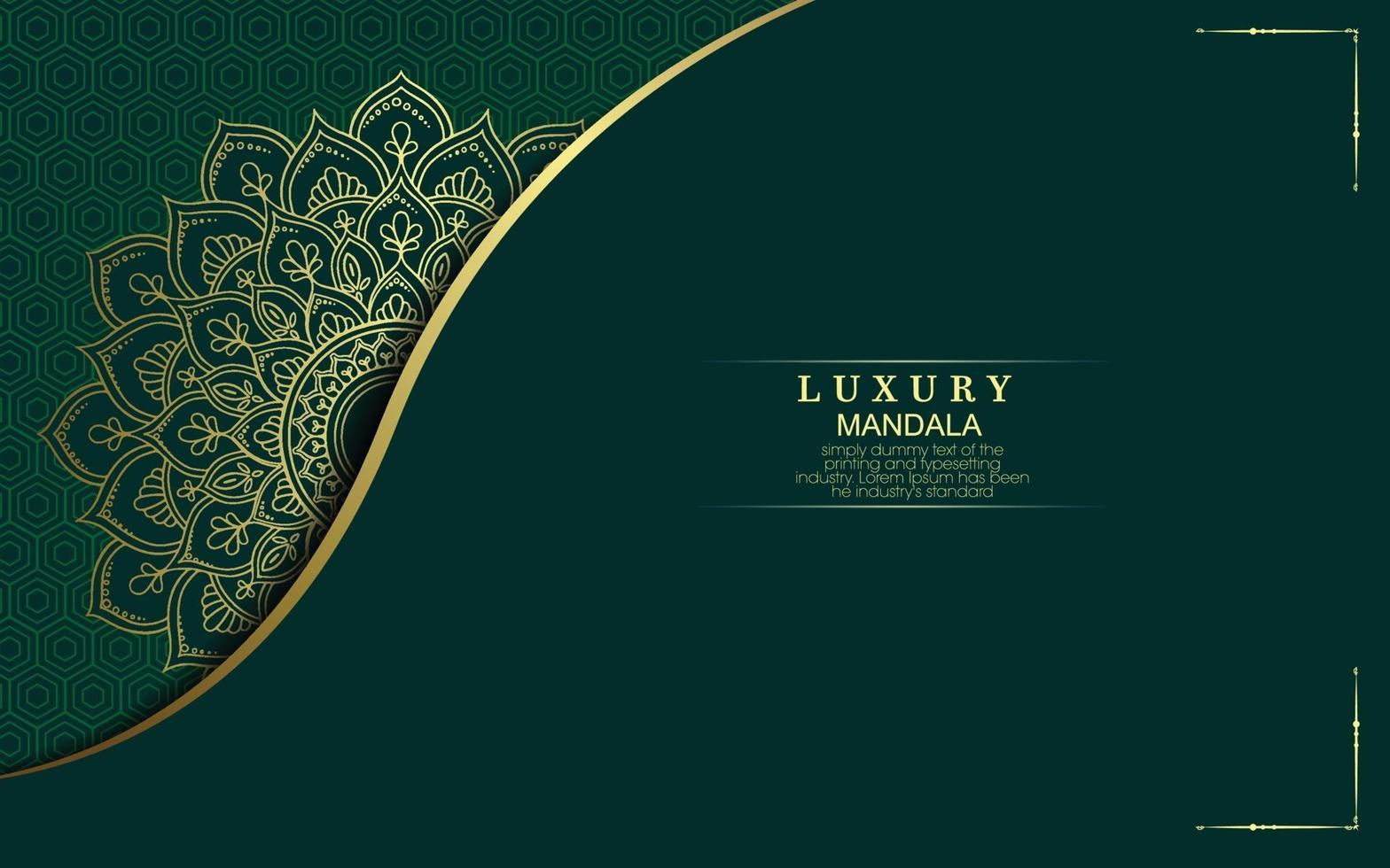 Luxus Gold Mandala verzierten Hintergrund für Hochzeitseinladung, Buchcover vektor