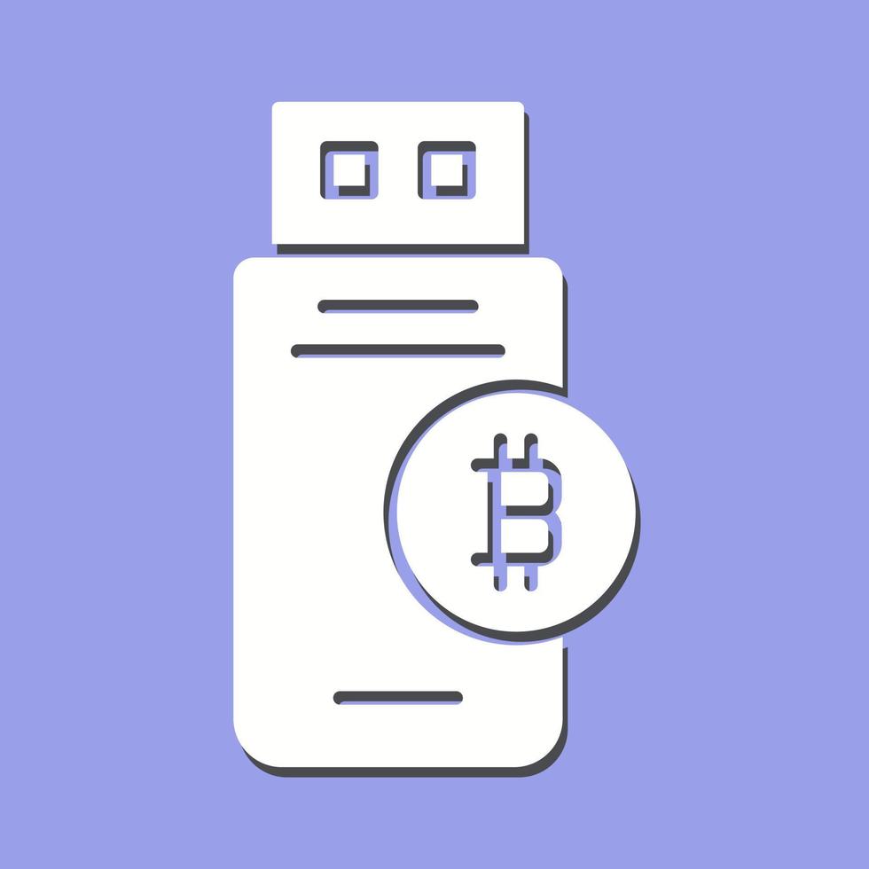 Vektorsymbol für Bitcoin-USB-Geräte vektor