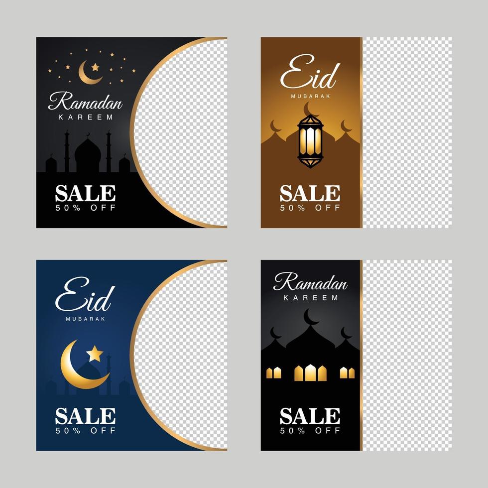 ramadan kareem glad eid mubarak försäljning rabatt banner vektor