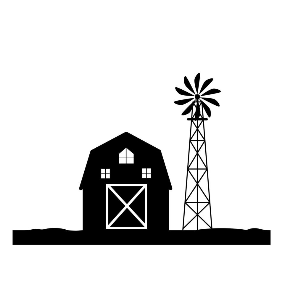 Bauernhof Symbol Vektor. Halle Illustration unterzeichnen. Scheune Symbol. Getreidespeicher Logo. vektor