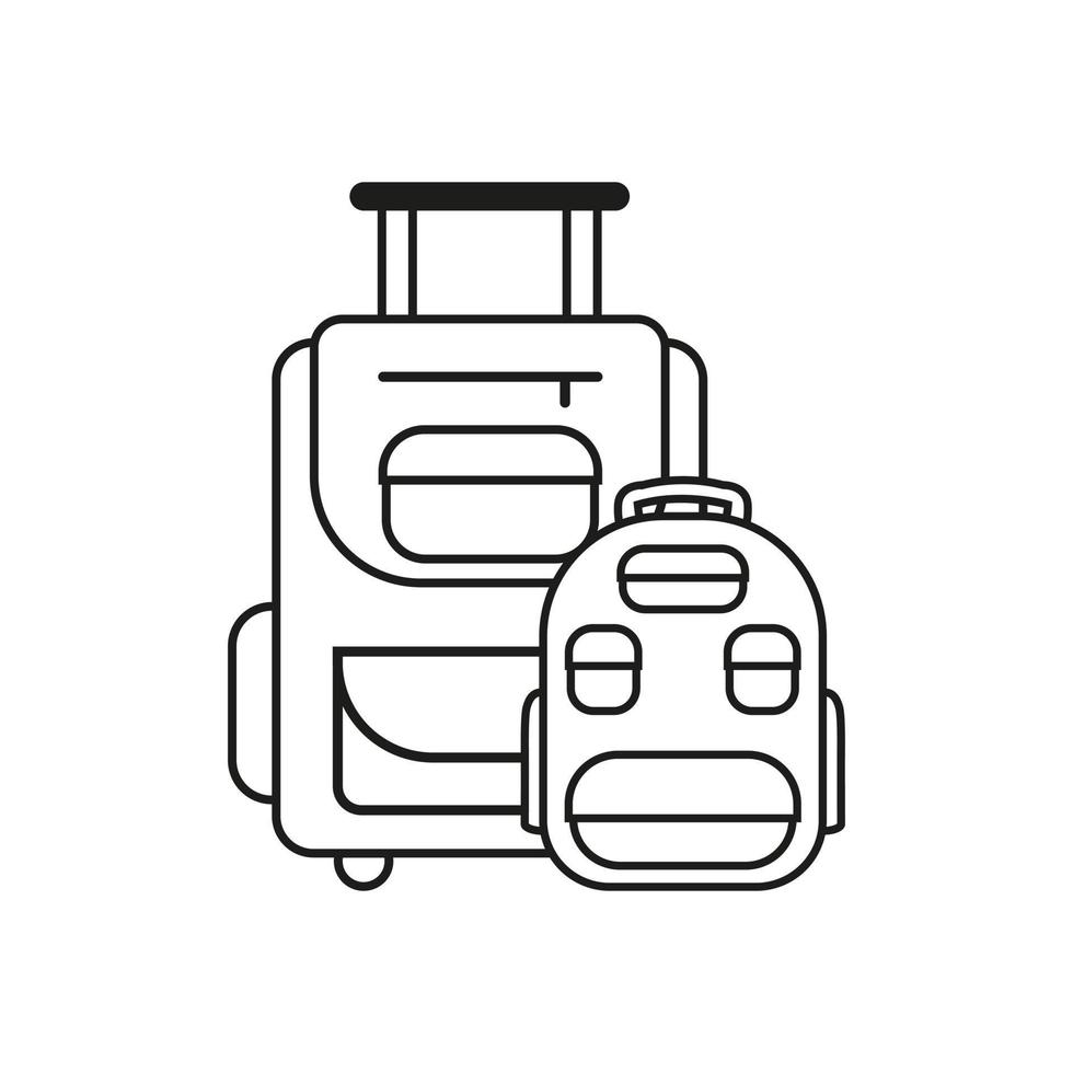resa ikon vektor. bagage illustration tecken. väska symbol. resväska logotyp. ryggsäck märke. vektor