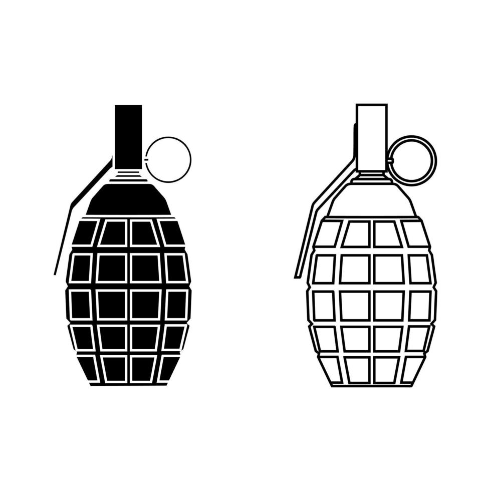 granat vektor ikon uppsättning. vapen illustration tecken samling. armén symbol eller logotyp.