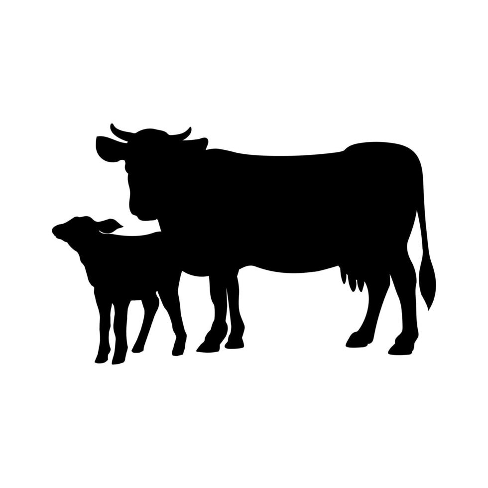 Kuh Symbol Vektor. Kalb Illustration unterzeichnen. Bauernhof Symbol oder Logo. vektor