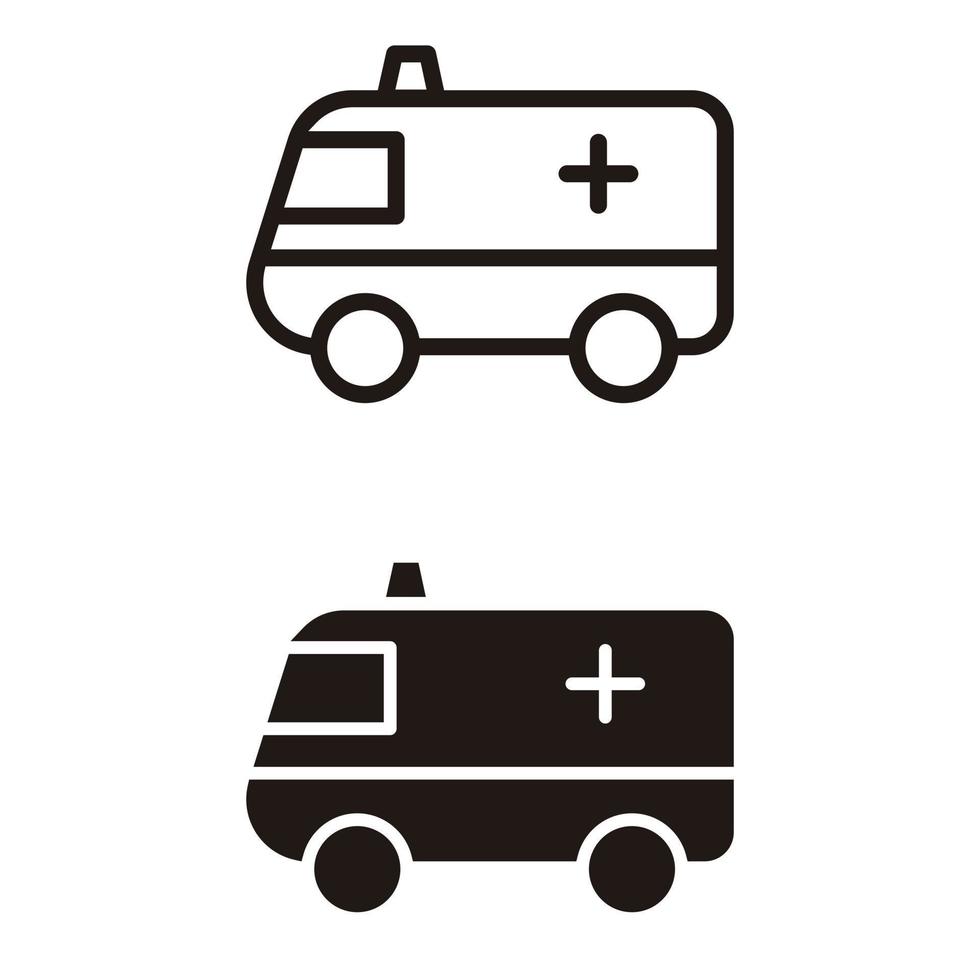 Krankenwagen-Vektor-Icon-Set. arzt illustration zeichen sammlung. wiederbelebungssymbol oder logo. vektor