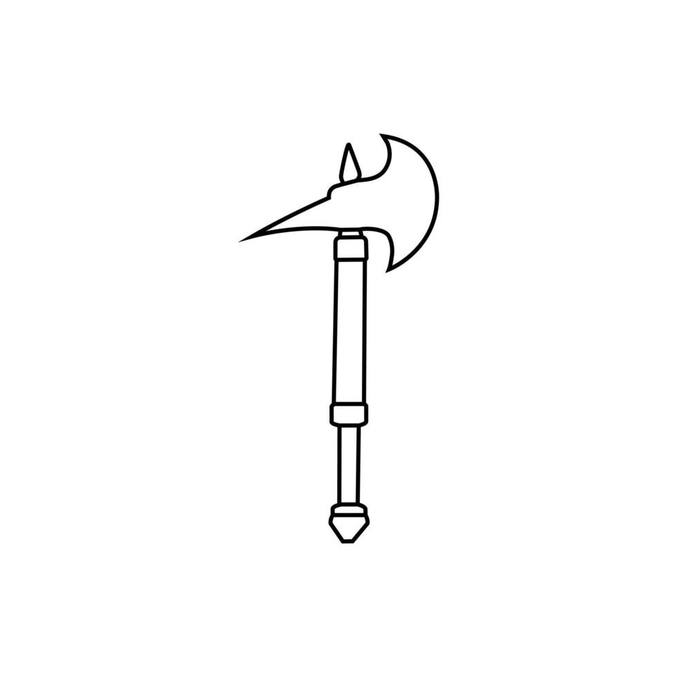 Axt Vektor Symbol. Poleaxe Illustration unterzeichnen. Waffe Symbol oder Logo.