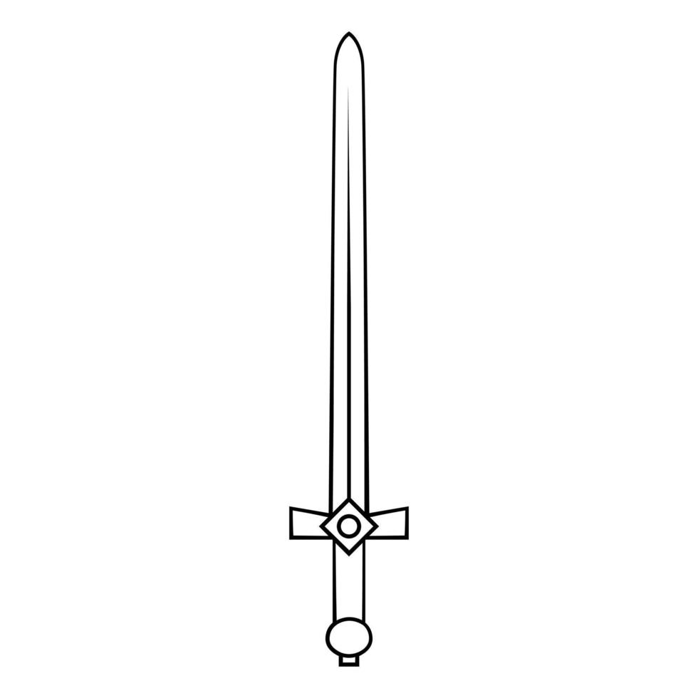 Schwert Symbol Vektor Satz. Säbel Illustration Zeichen Sammlung. Waffe Symbol. Stahl Logo.