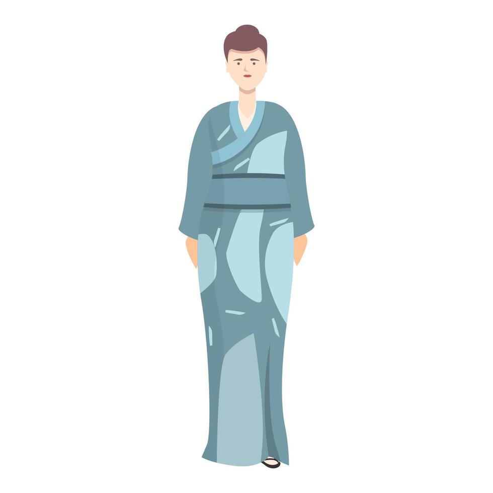 kimono ikon tecknad serie vektor. asiatisk kvinna vektor