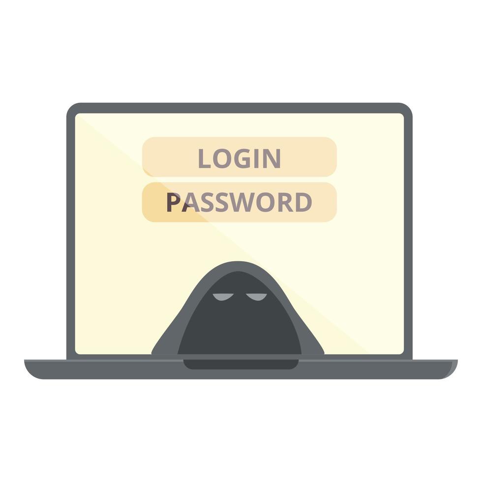 Passwort Freischalten Symbol Karikatur Vektor. Cyber Attacke vektor