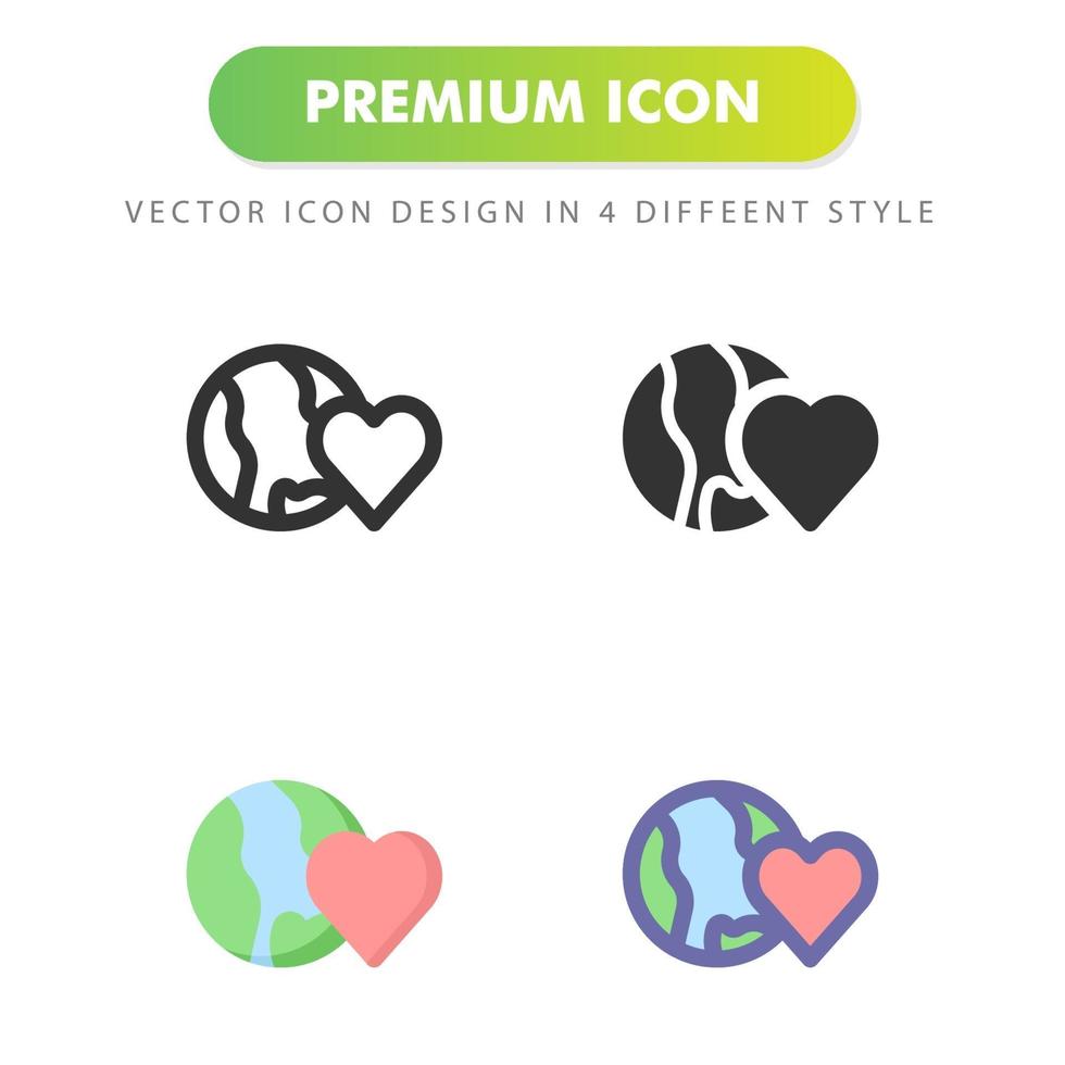 kärlek jorden ikonen isolerad på vit bakgrund. för din webbdesign, logotyp, app, ui. vektorgrafikillustration och redigerbar stroke. eps 10. vektor