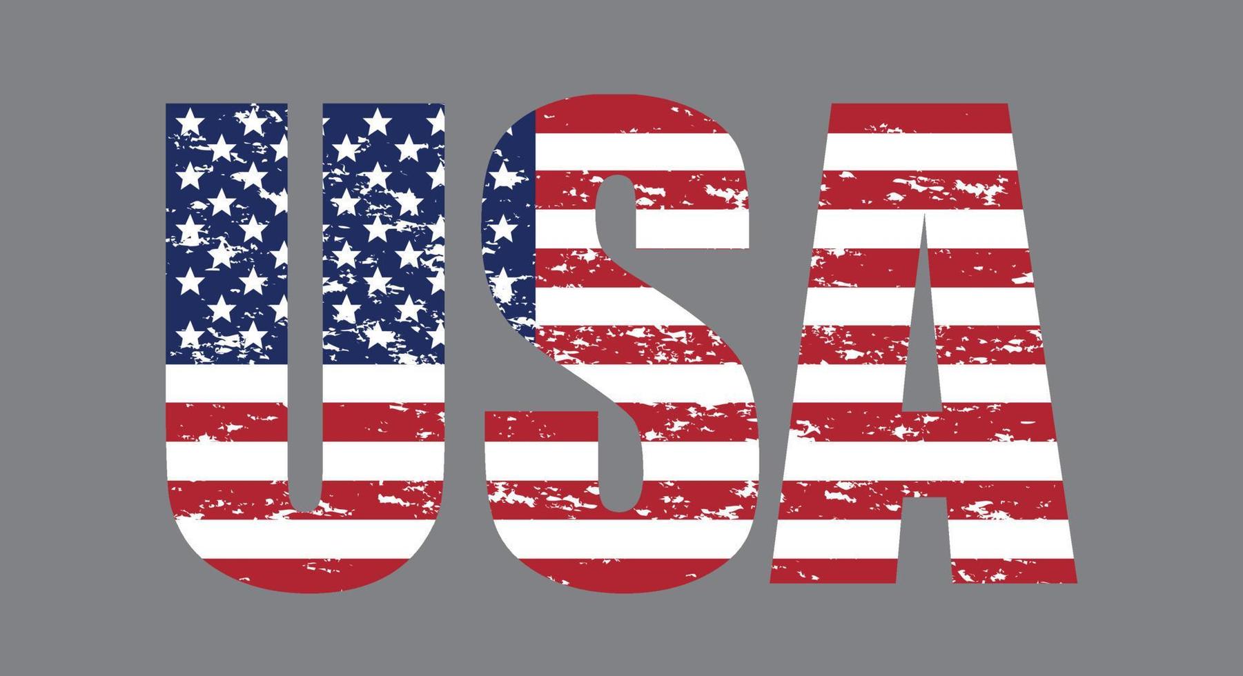 Vektor Schwarz-Weiß-USA-Flagge. Symbol der amerikanischen Flagge. Symbol für Website oder mobile App