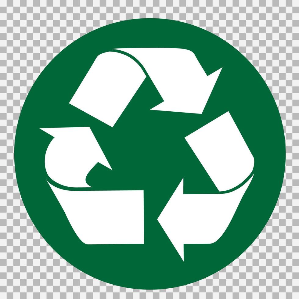 das Universal- Recycling Symbol. International Symbol benutzt auf Verpackung zu erinnern Menschen zu entsorgen von es im ein Behälter stattdessen von Vermüllung. Vektor Illustration.