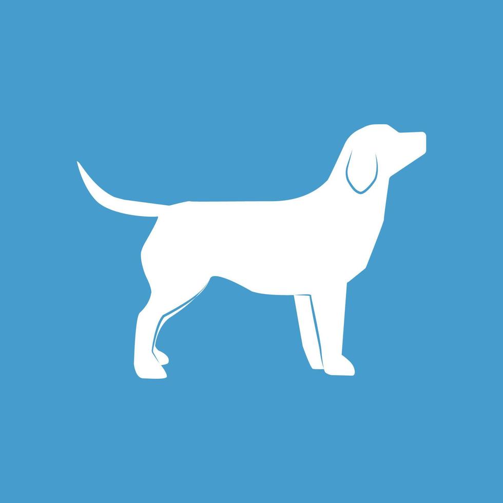 Hund Logo Weiß auf Blau Hintergrund vektor