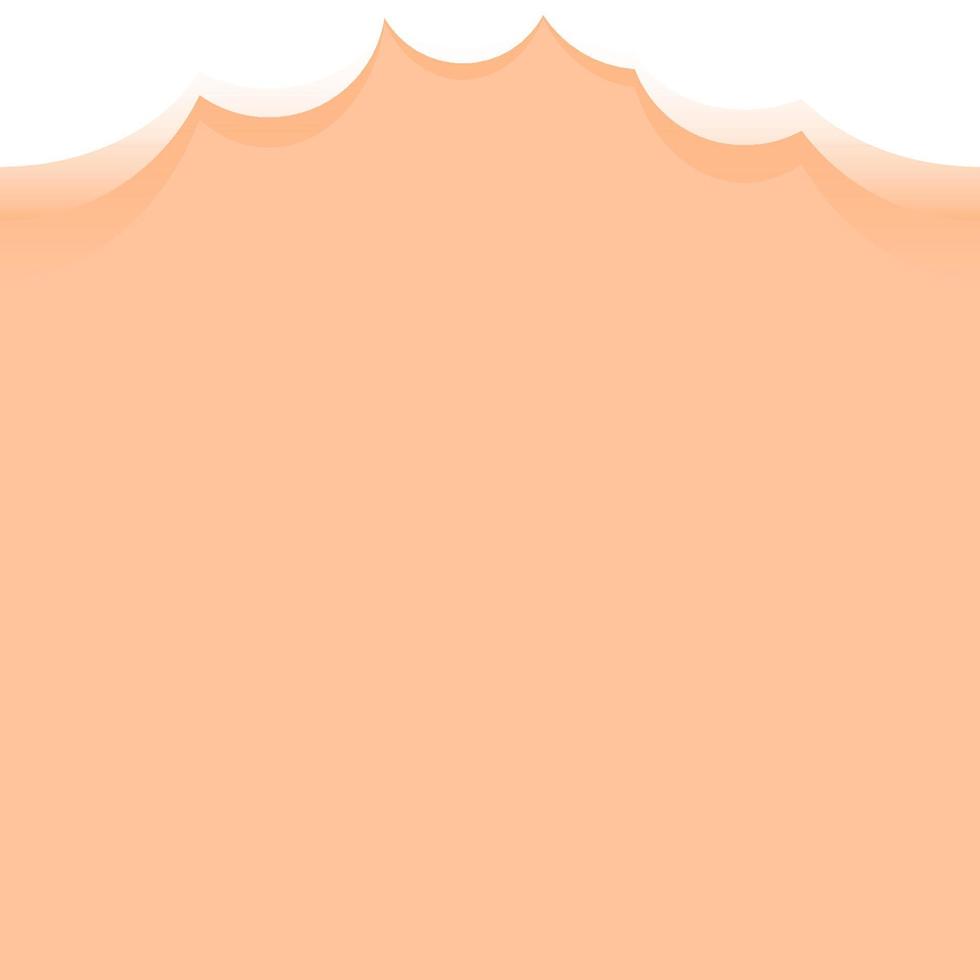 persika bakgrund med vit molnig sömlös gräns på topp vektor