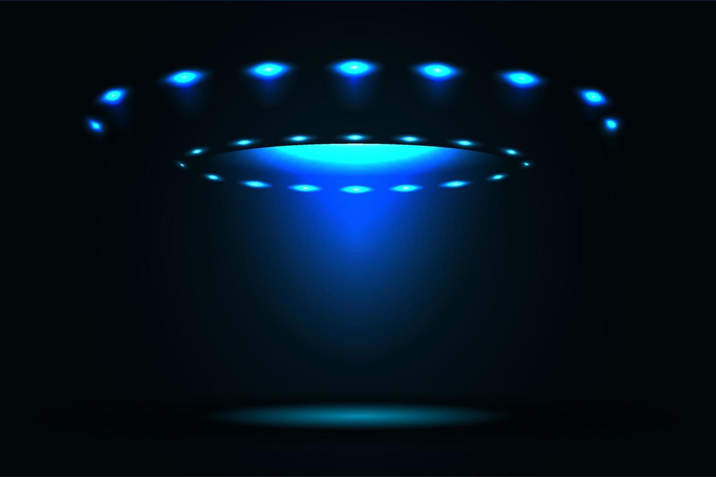 UFO Raum fliegend Untertasse Außerirdischer Schiff leuchtend Vektor Illustration isoliert auf Weiß Hintergrund