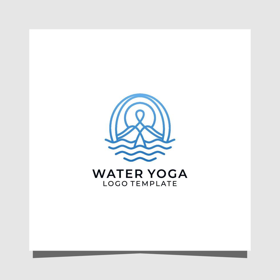 vatten yoga premie logotyp design mall vektor