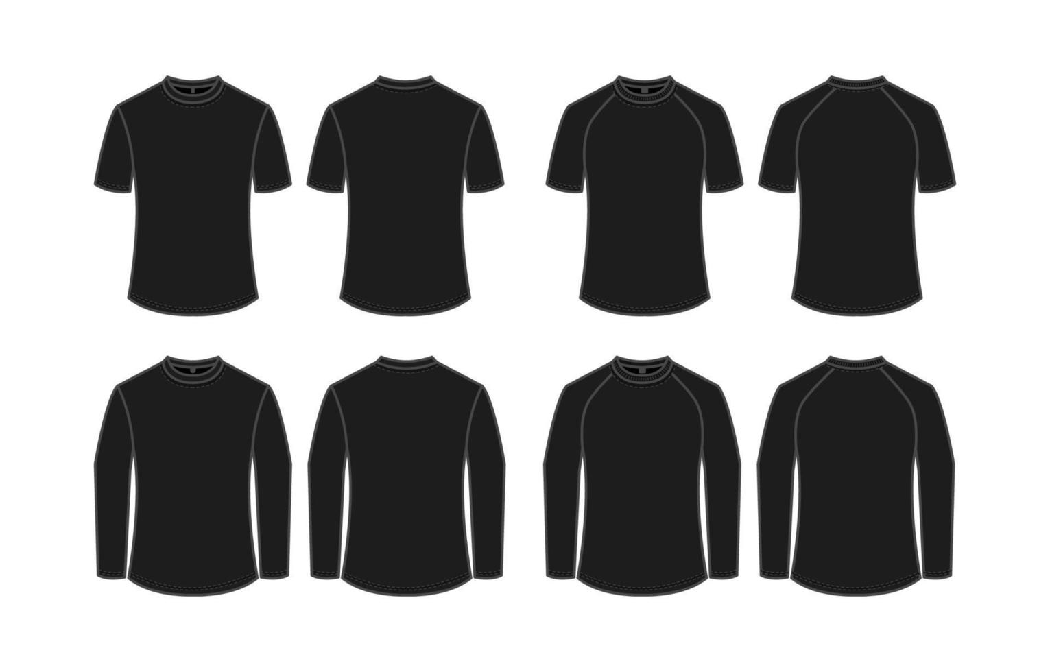 regulär passen schwarz T-Shirt Attrappe, Lehrmodell, Simulation Vorlage vektor