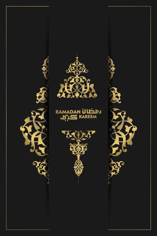 ramadan kareem gratulationskort islamisk blommönster vektor design med arabisk kalligrafi