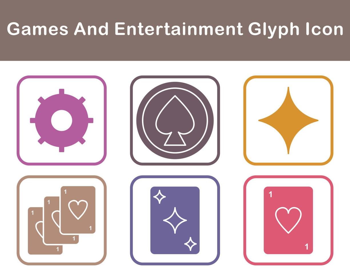 Spiele und Unterhaltung Vektor Symbol einstellen
