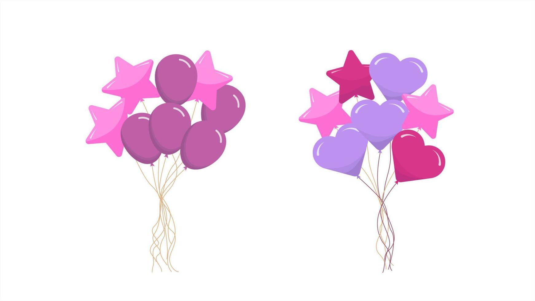 uppsättning av färgrik ballonger. fest begrepp. vektor