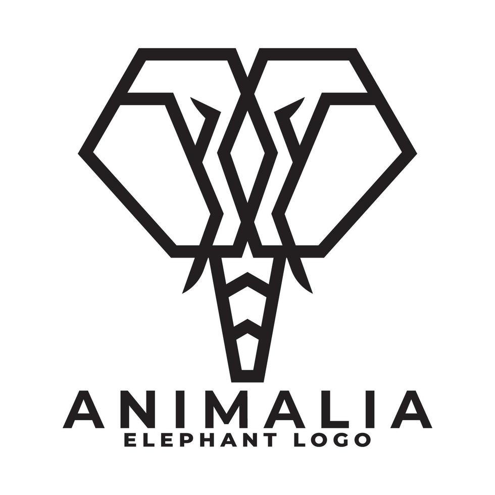 uppsättning monoline elefant logotyp design vektor. vektor