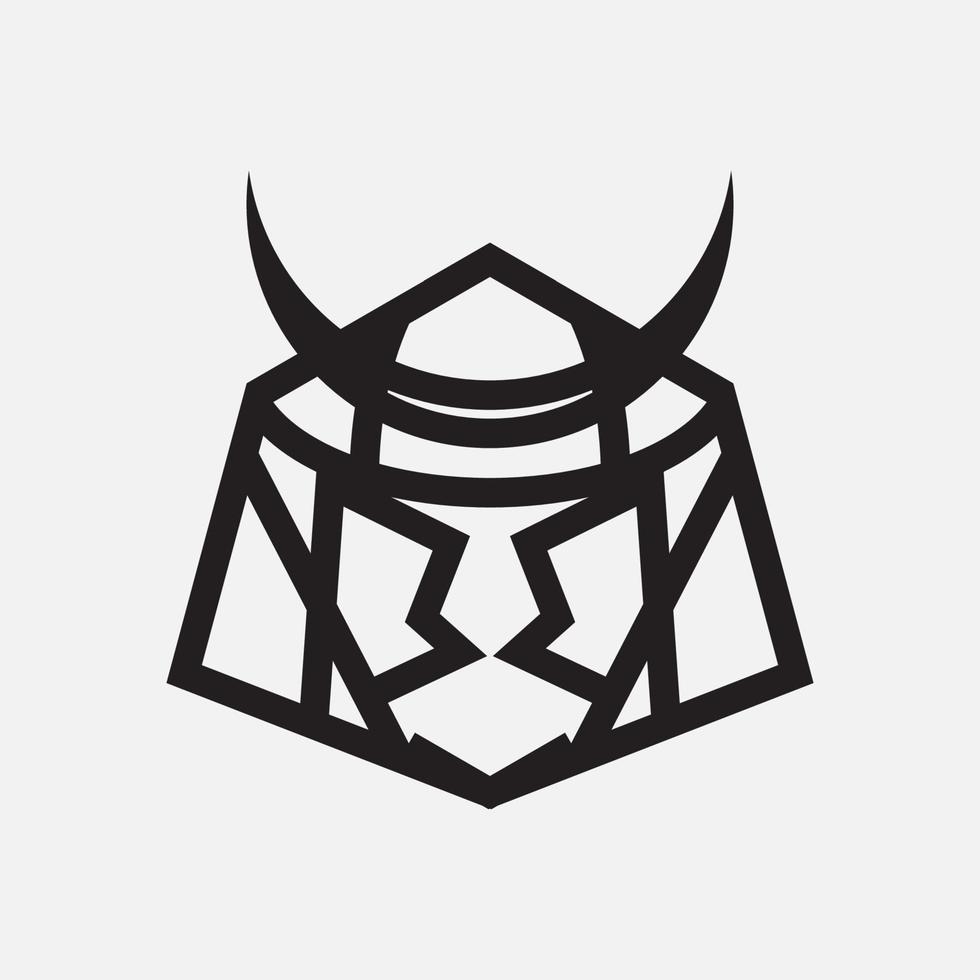 Vektor Monoline oni Maske Logo Design einstellen