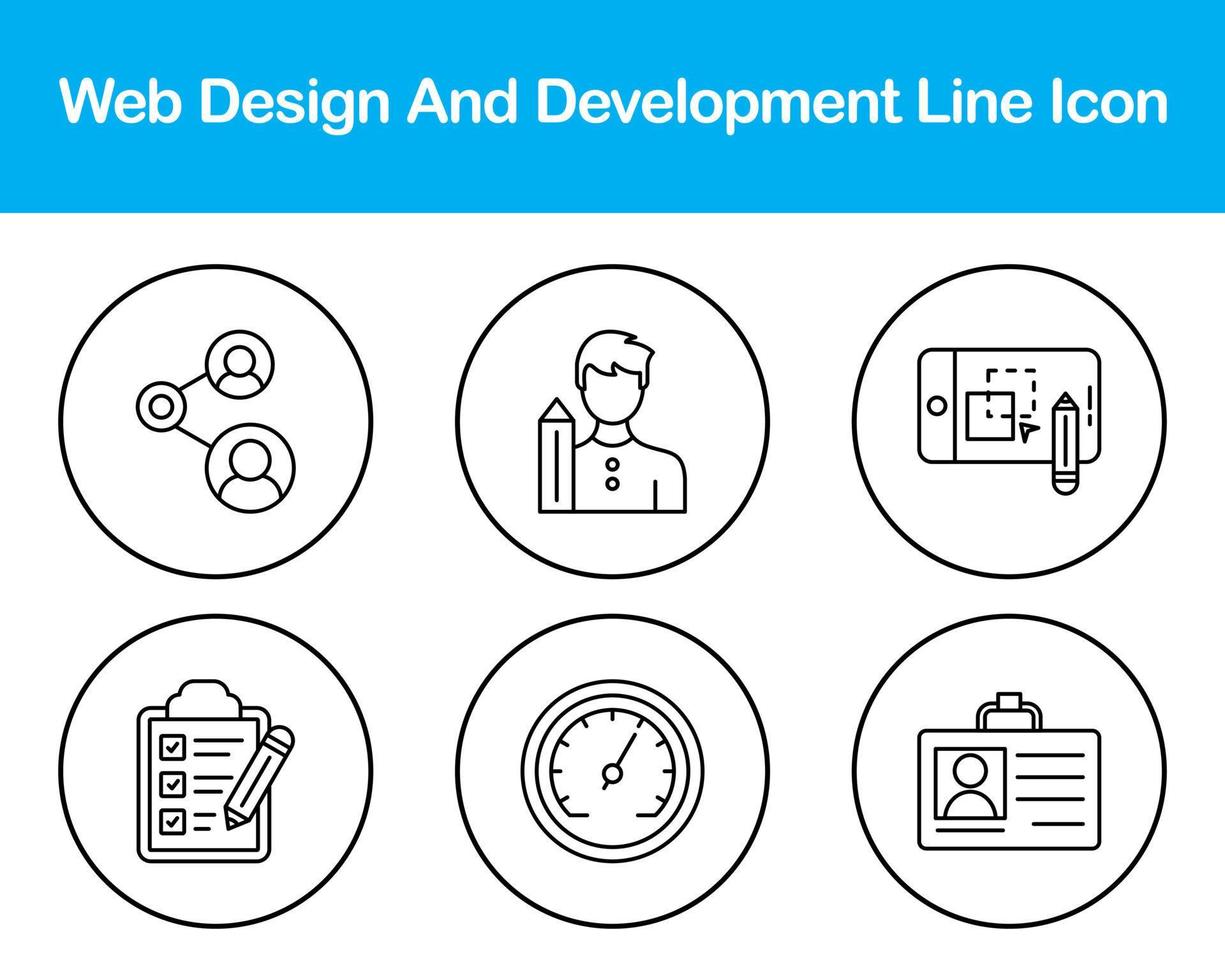 webb design och utveckling vektor ikon uppsättning