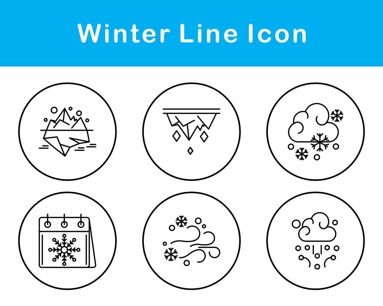 vinter- vektor ikon uppsättning