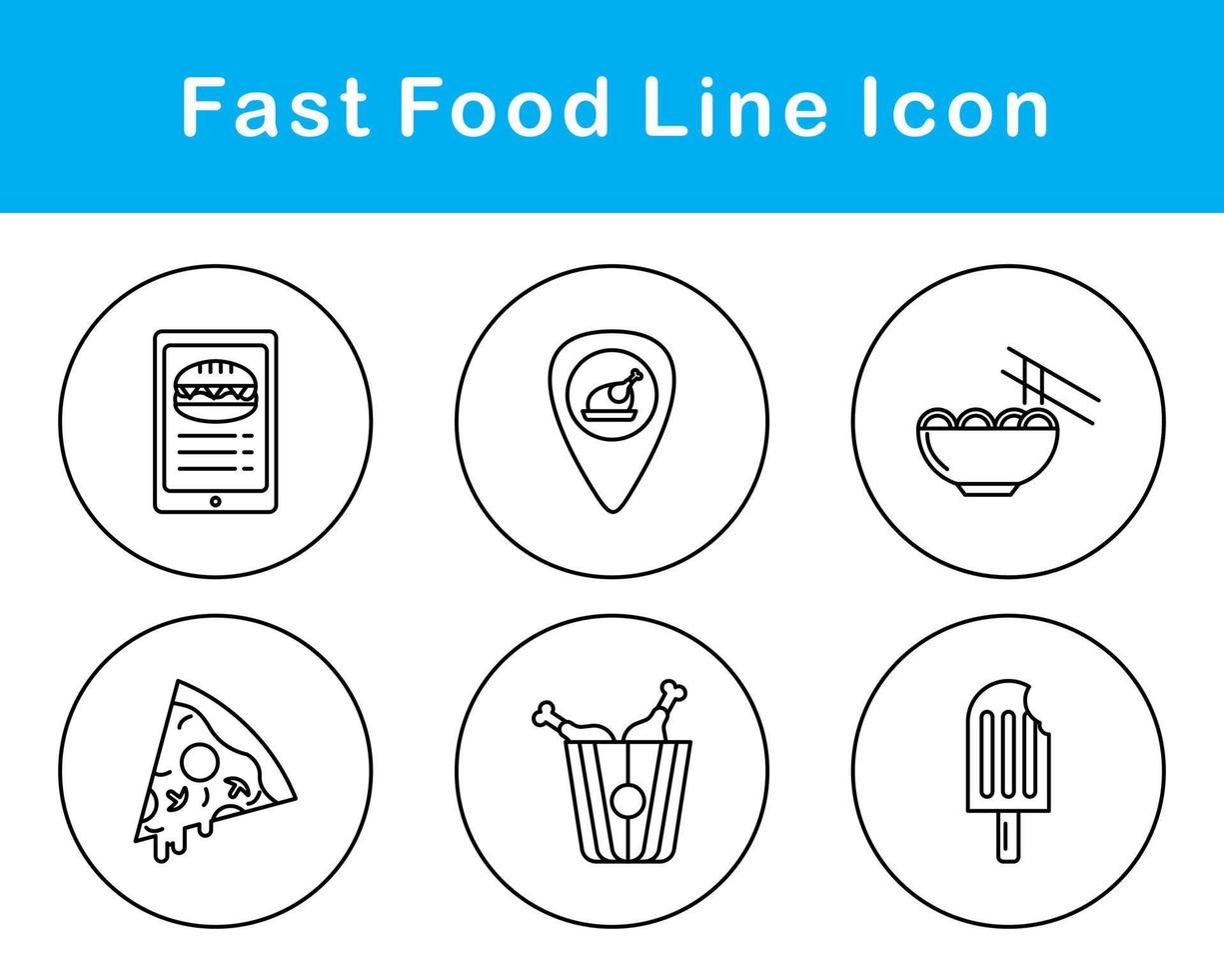 snabb mat vektor ikon uppsättning
