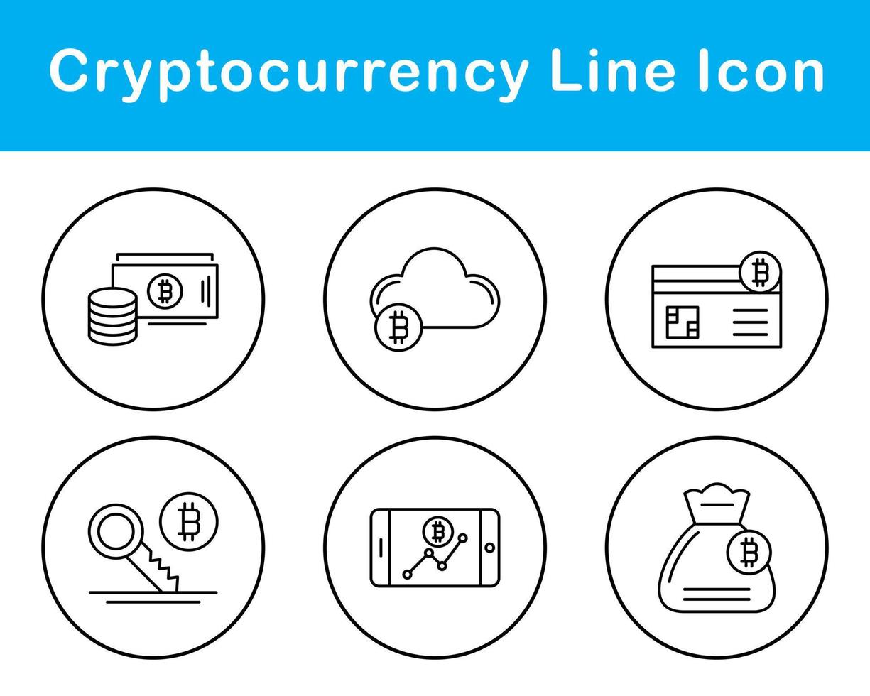 bitcoin och kryptovaluta vektor ikon uppsättning