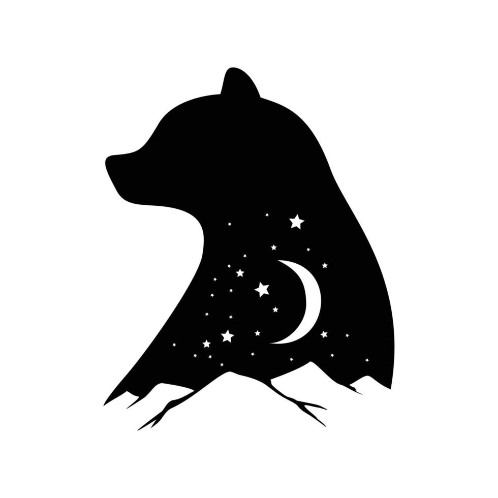 Björn silhuett logotyp design. vild djur- tecken och symbol. vektor