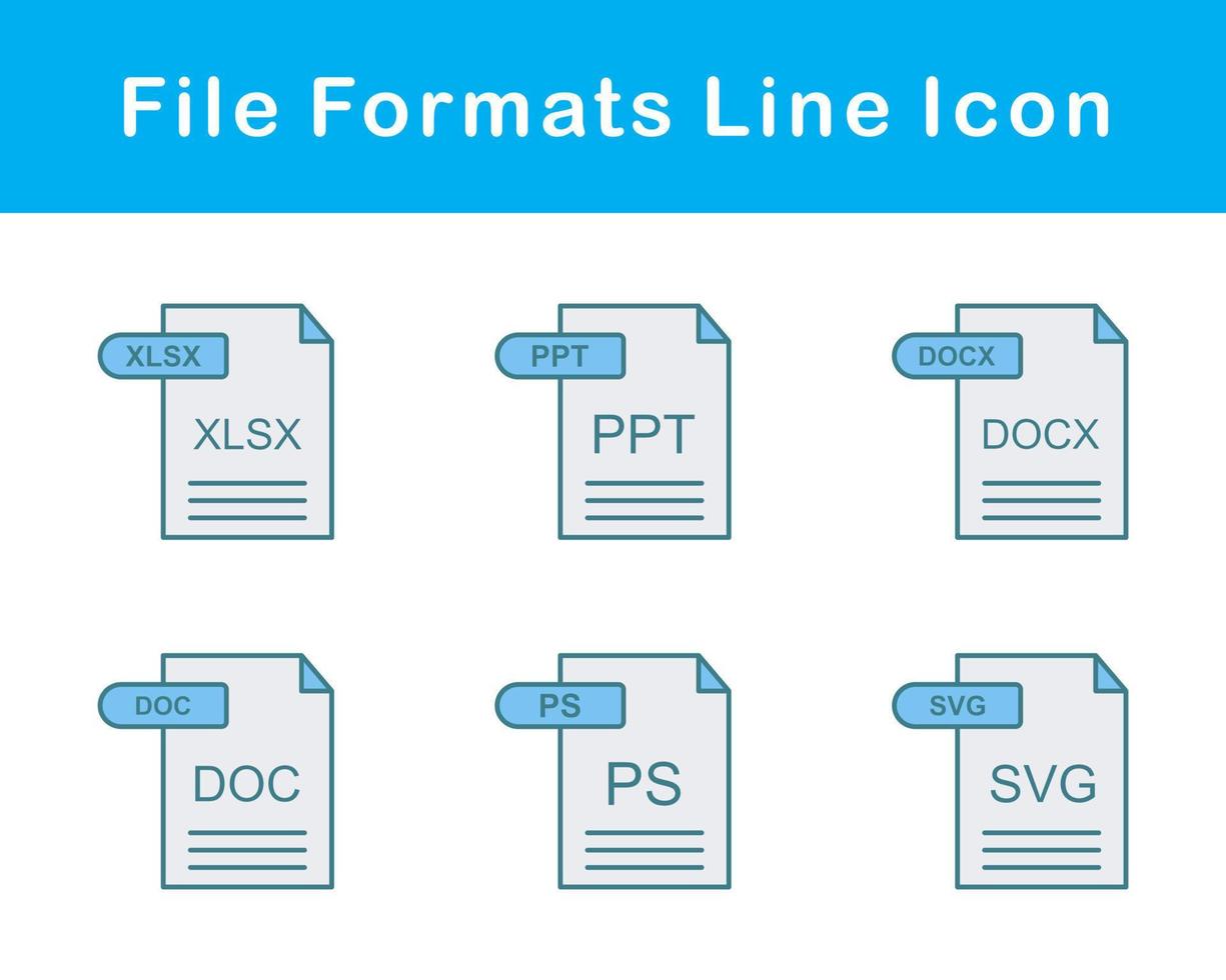 fil format vektor ikon uppsättning