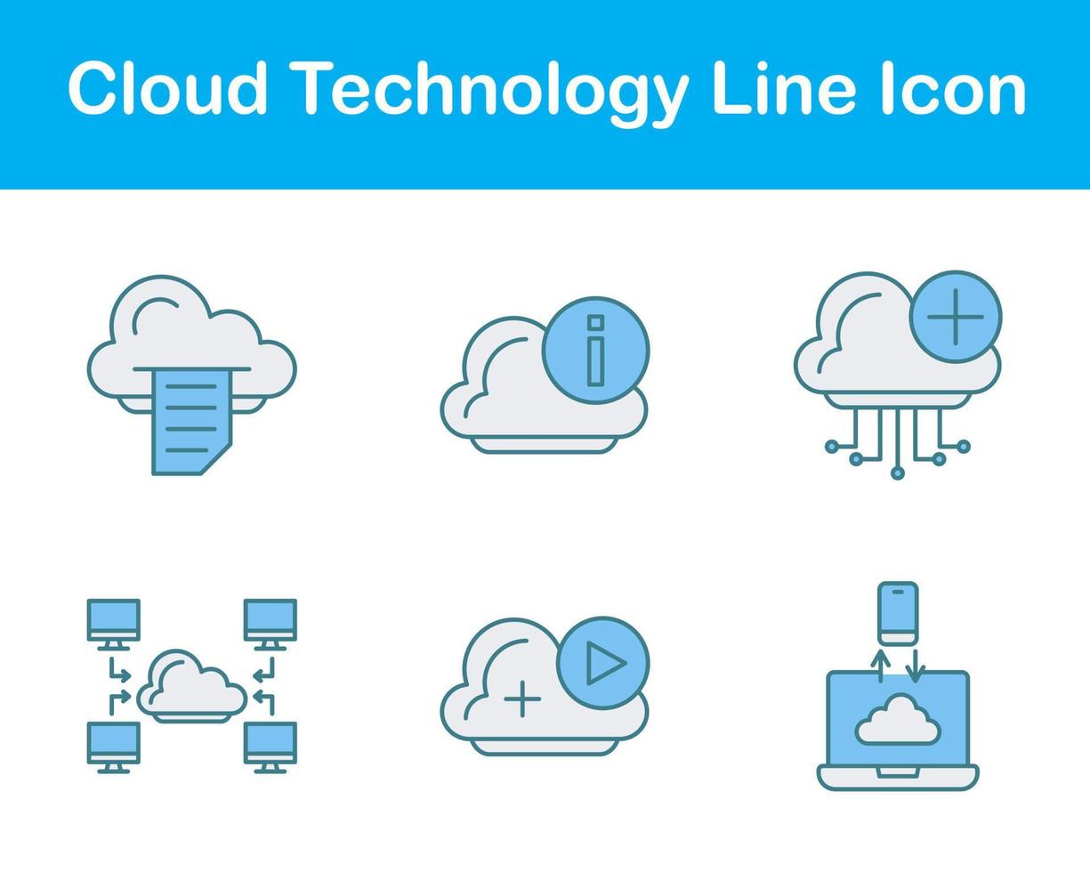 Wolke Technologie Vektor Symbol einstellen