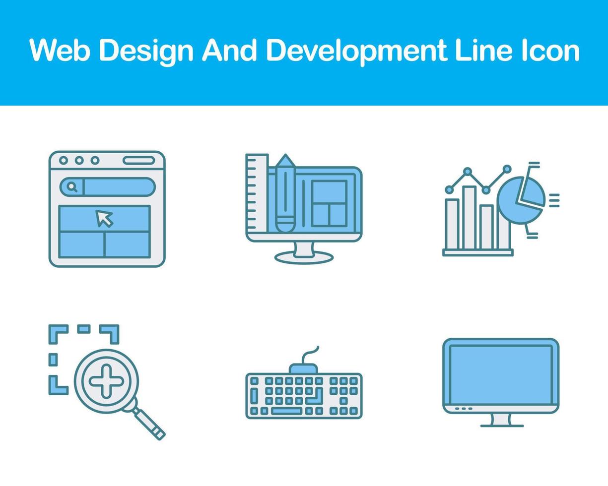 webb design och utveckling vektor ikon uppsättning