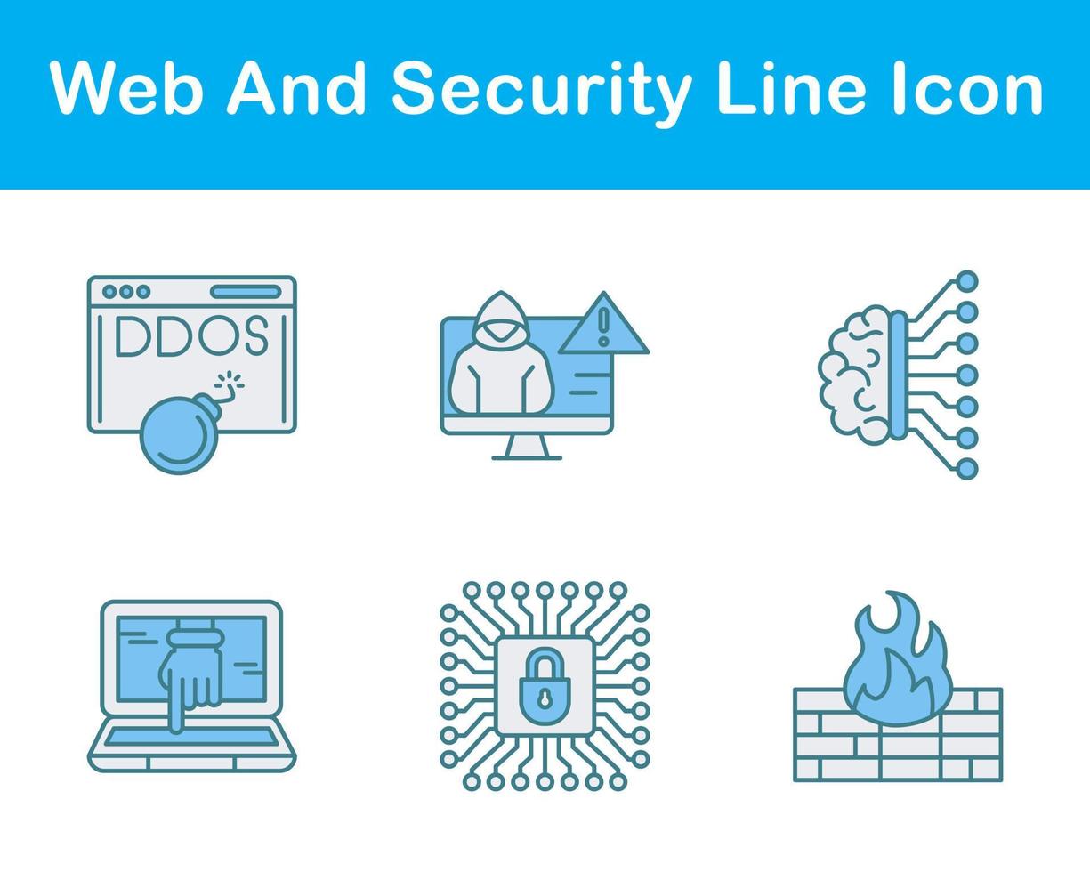 webb och säkerhet vektor ikon uppsättning