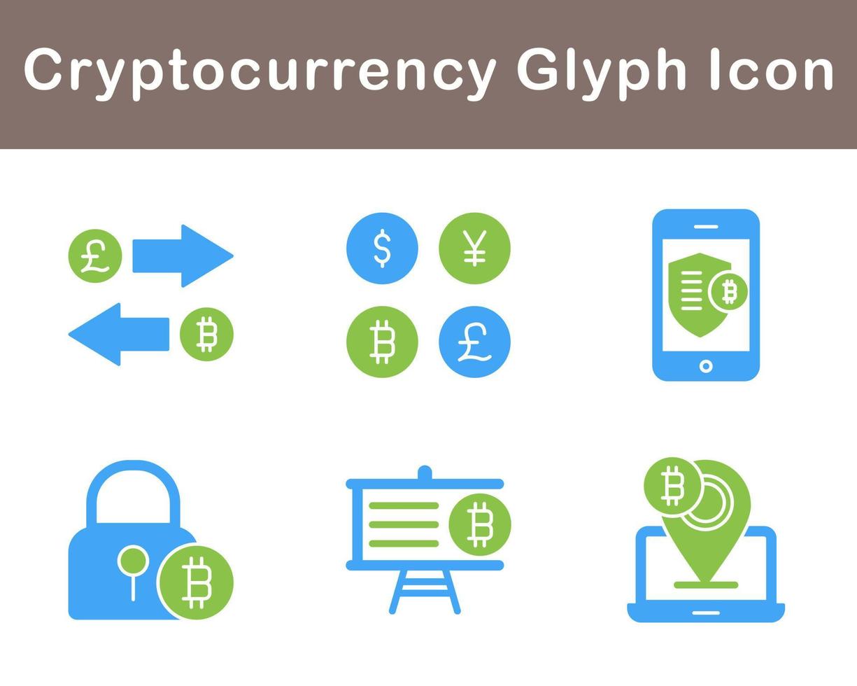 bitcoin och kryptovaluta vektor ikon uppsättning