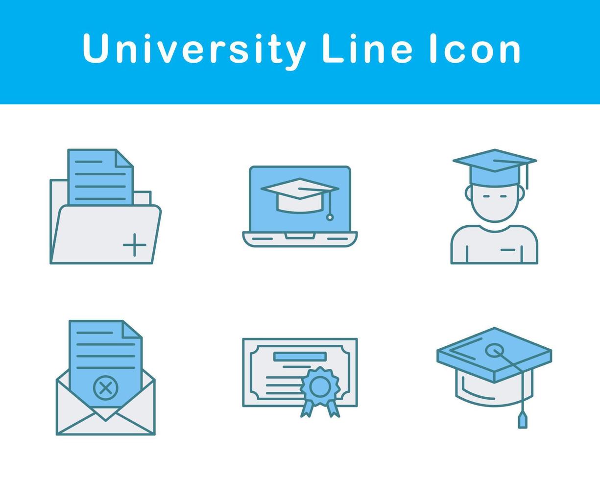 universitet vektor ikon uppsättning