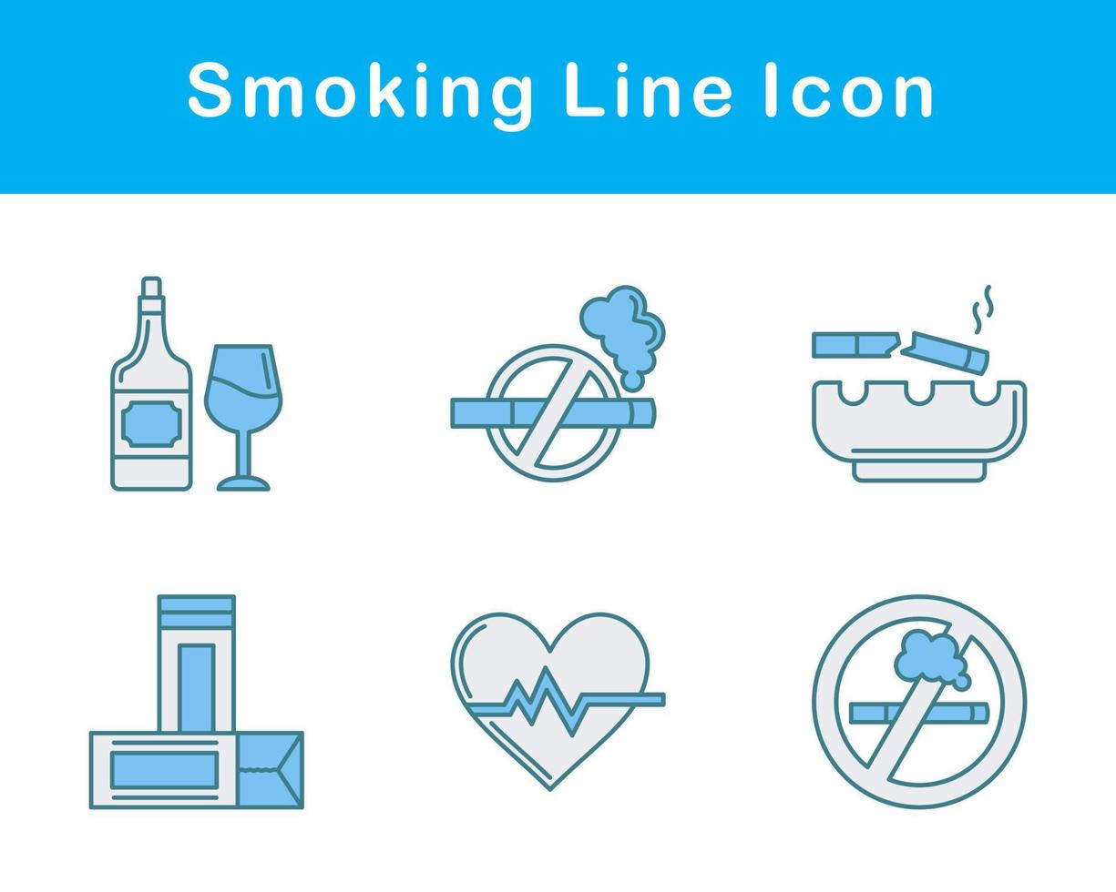 rökning vektor ikon uppsättning