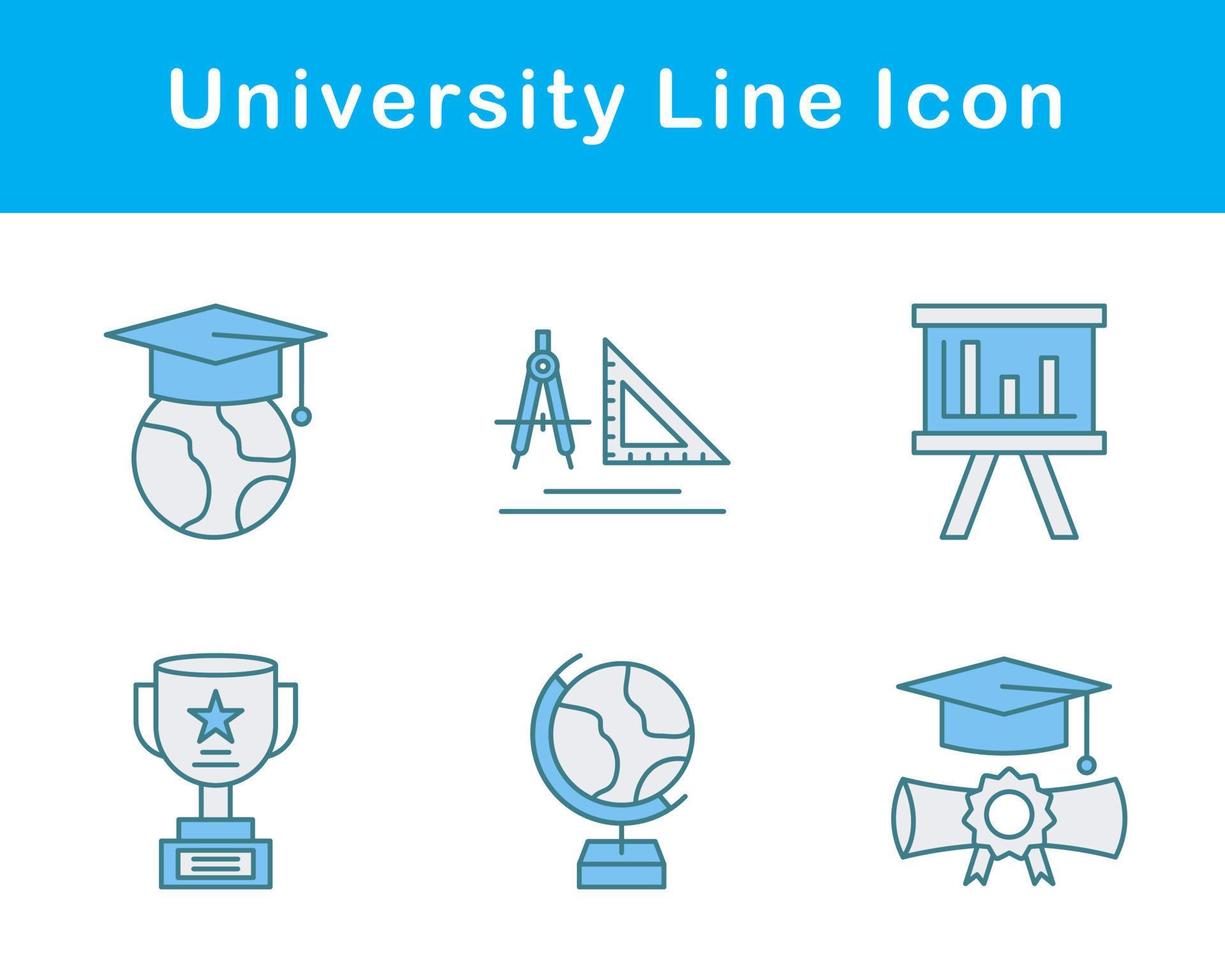 universitet vektor ikon uppsättning