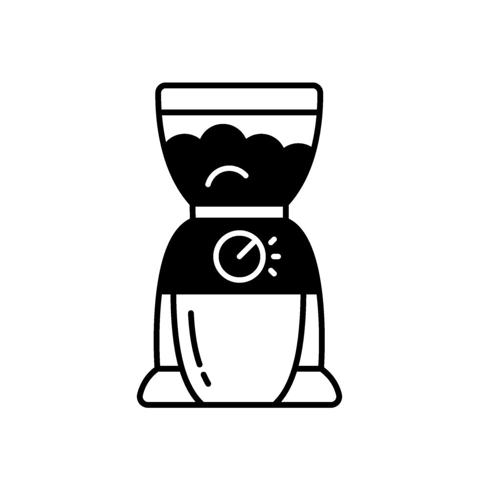 kaffekvarn svart linjär ikon vektor
