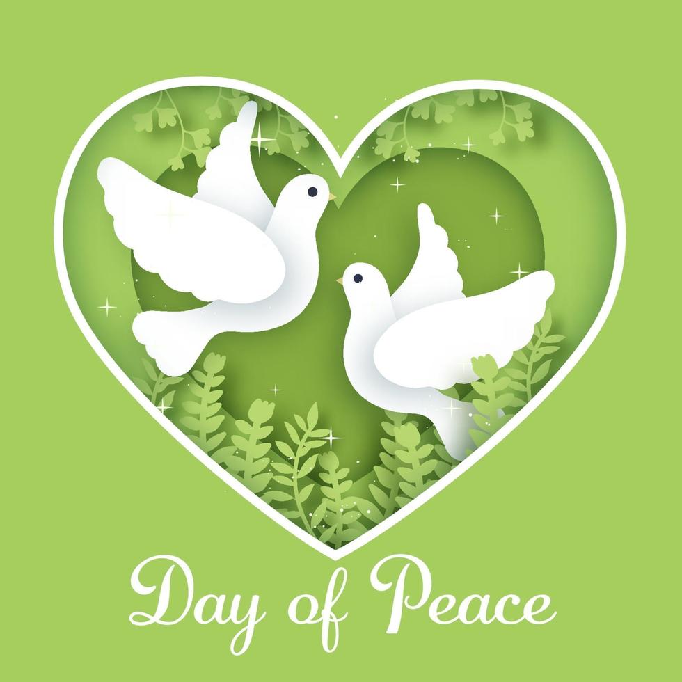Internationaler Tag des Friedens im Papierschnittstil. vektor