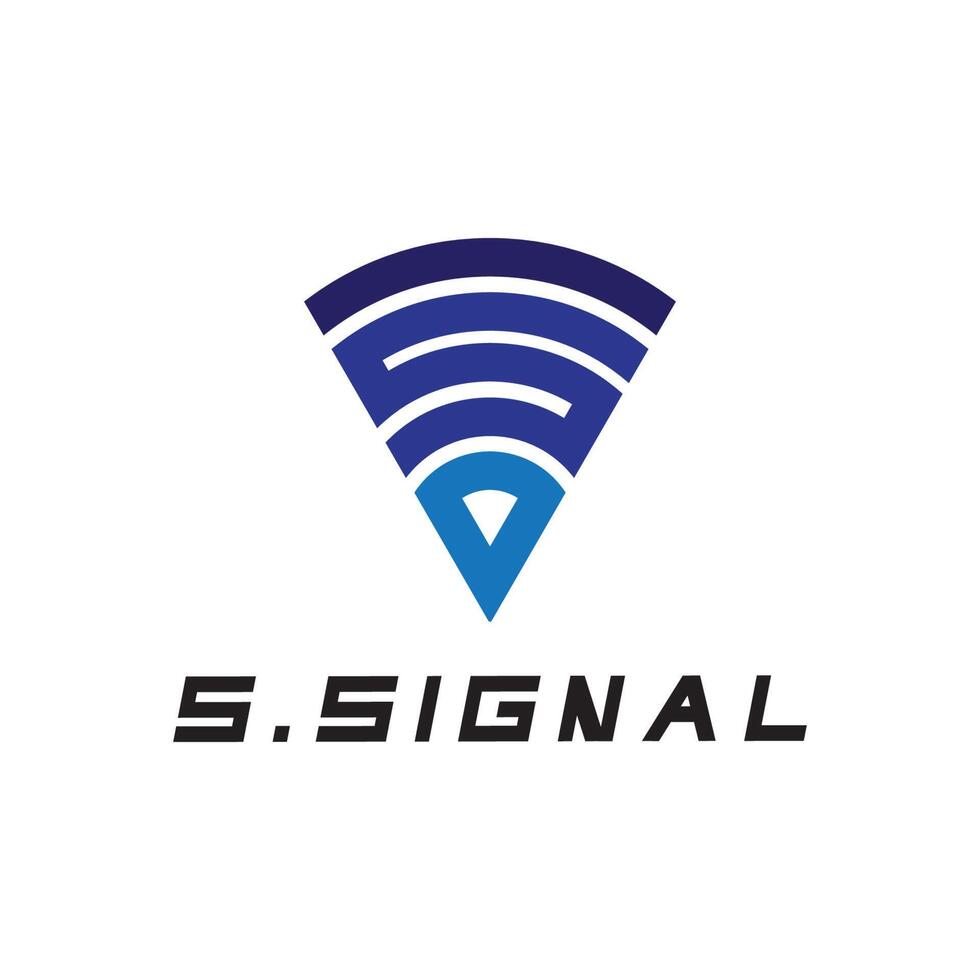 s brev för signal wiFi förbindelse logotyp design begrepp på vit bakgrund vektor