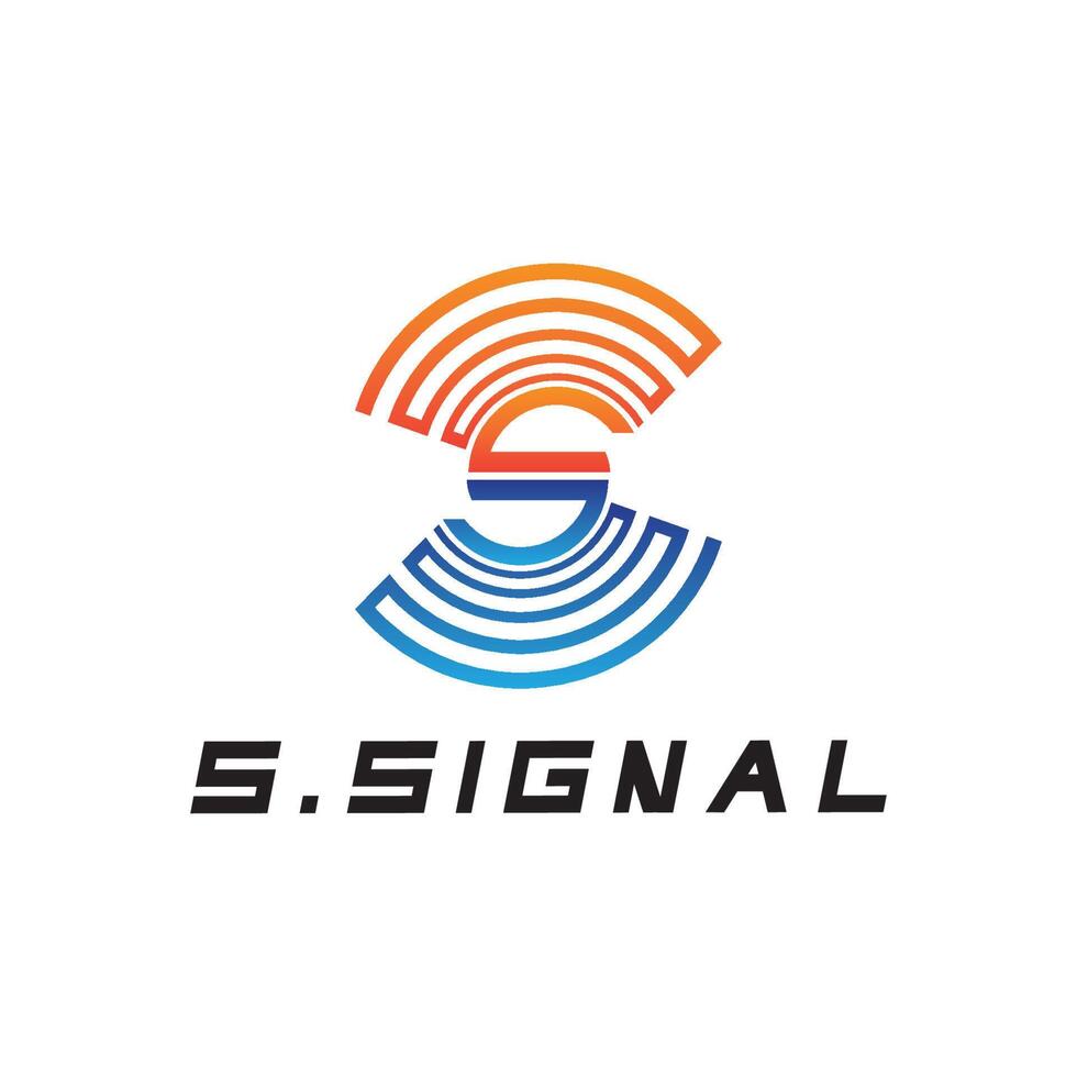 s brev för signal wiFi förbindelse logotyp design begrepp på vit bakgrund vektor